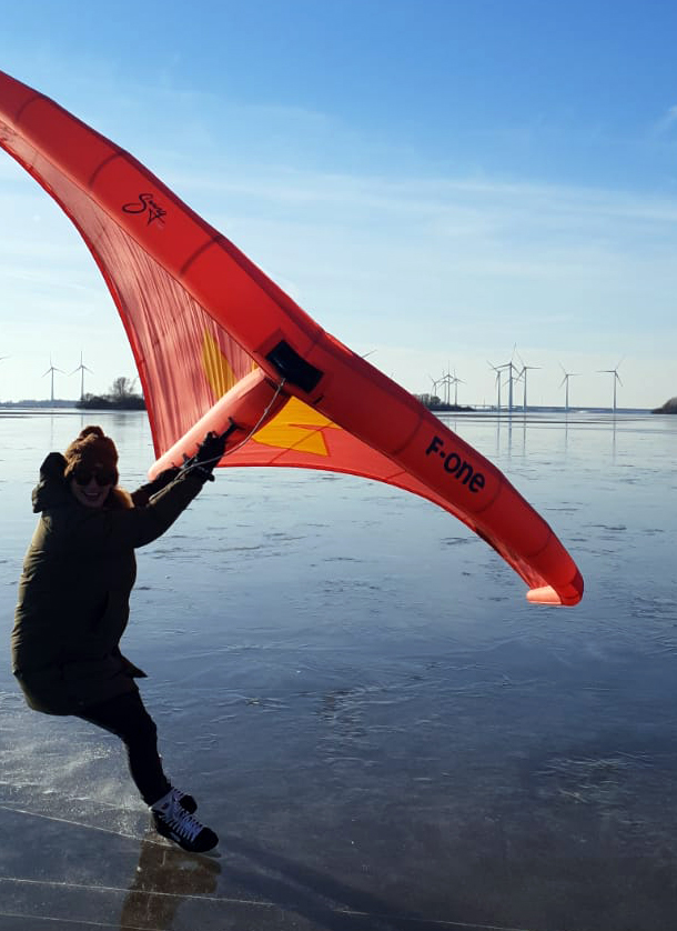 Planche à voile sur glace