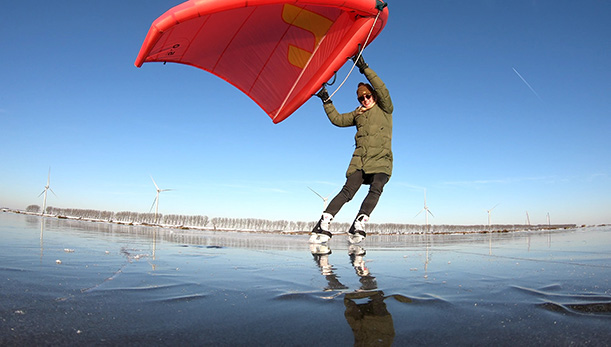 Ice wing surfer