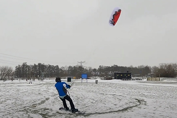Snowkiting in Woerden 2021