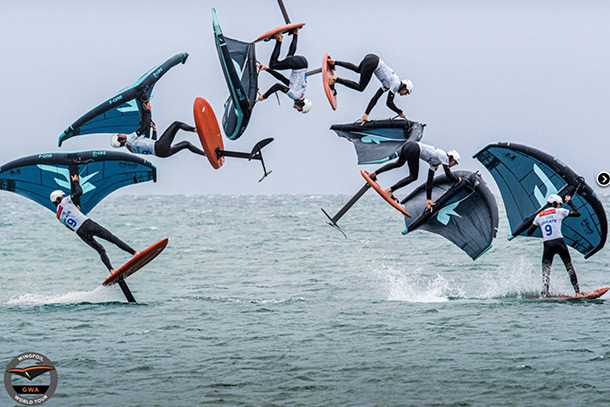 Unprecedented tricks during the GWA Wingfoil World Cup Leucate. Photo: wingfoilworldtour.com