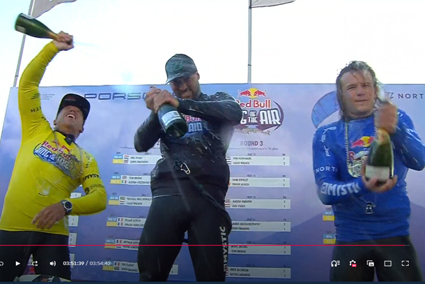 Winners Red Bull King of the Air 2021. 1. Marc Jacobs; 2. Kevin Langeree; 3. Stig Hoof Nail