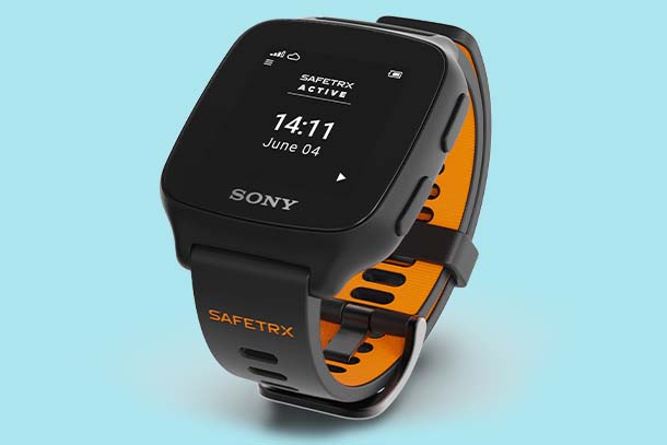 Het Safe Trx Active horloge (Sony mSafety)
