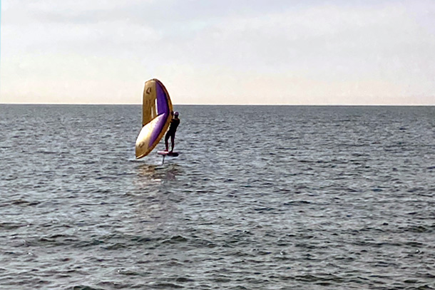 Light wind wing foiling. Mark already wingfoils at 5 knots